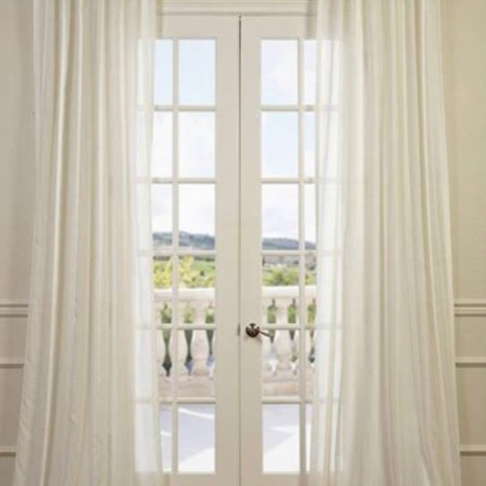 4 Linen Curtain Panels By Exclusive Fabrics Each Is 50”x84” & Beautiful Quality!
